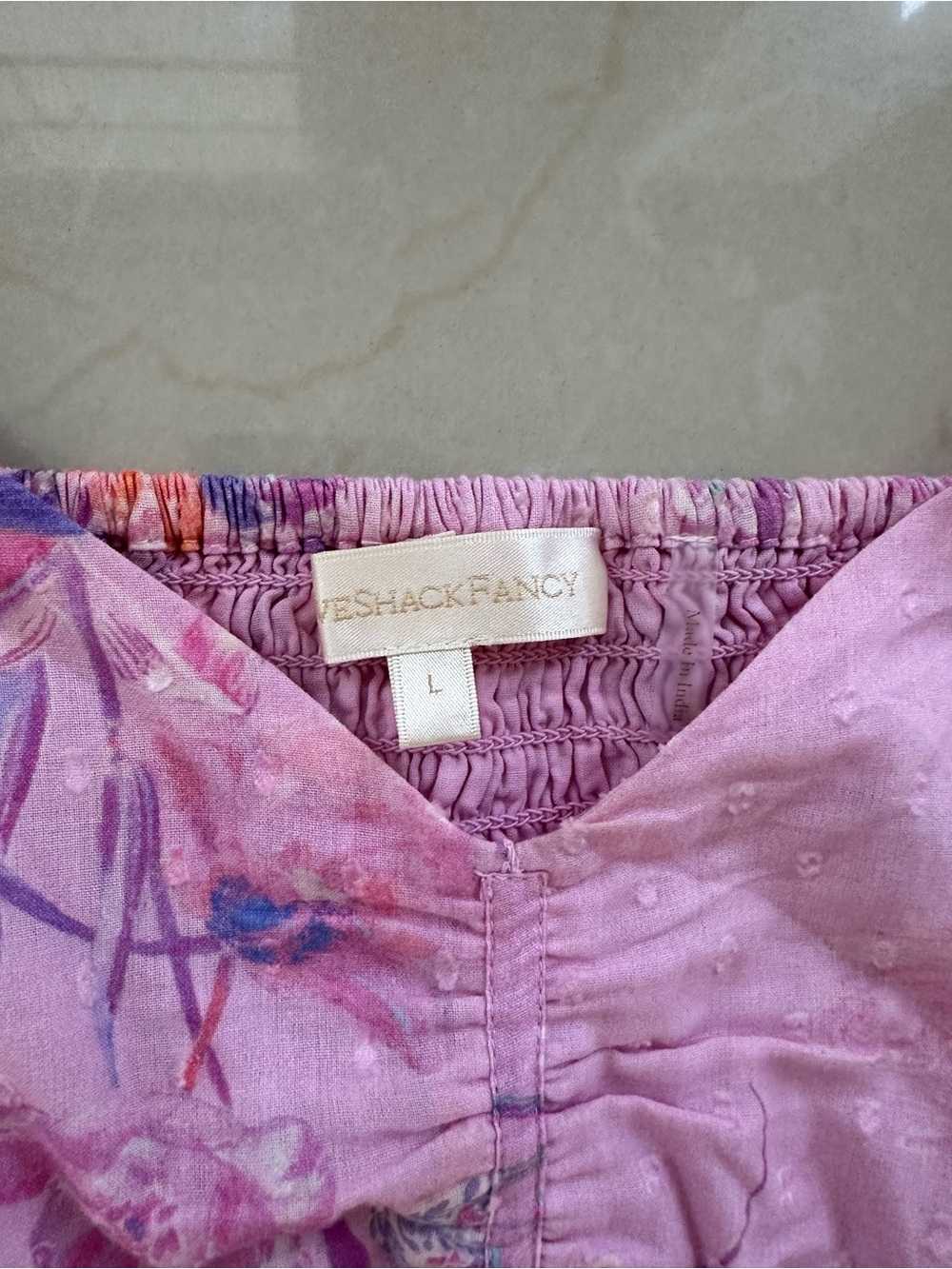LoveShackFancy Jarrah Mini Dress- Royal Pink Berry, Floral Sz L - Picture 5 of 9